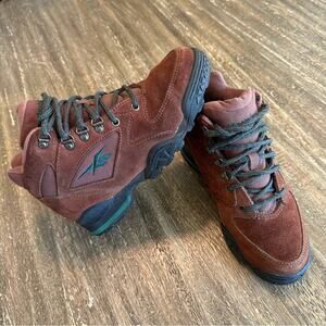 Vintage Women's Etna Hiking Boots Sneakers Shoes Brown/Green, Size 7